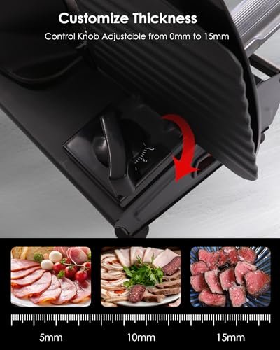 Valley Sportsman Meat Slicer Machine for Home - Electric Deli Meat Slicer with 7.5" Stainless Steel Blade